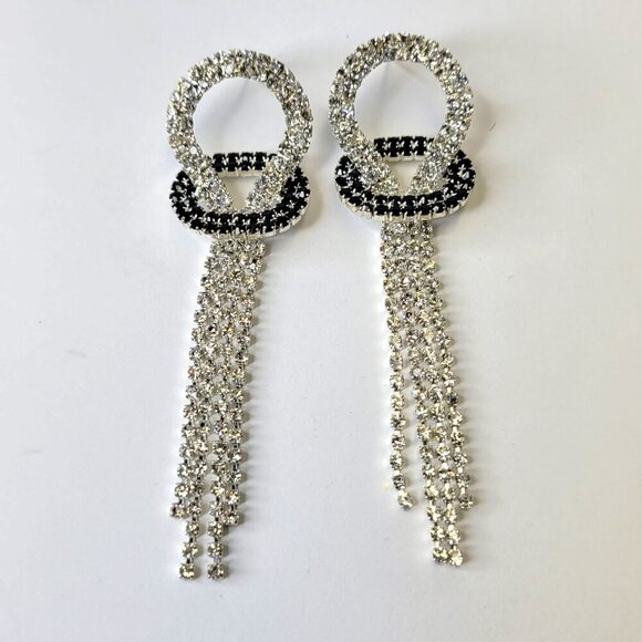 Silver and Black Earrings Fashion Earrings - Picture 2 of 5